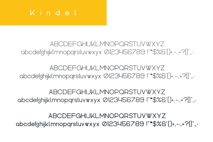 Пример шрифта Kindel Regular